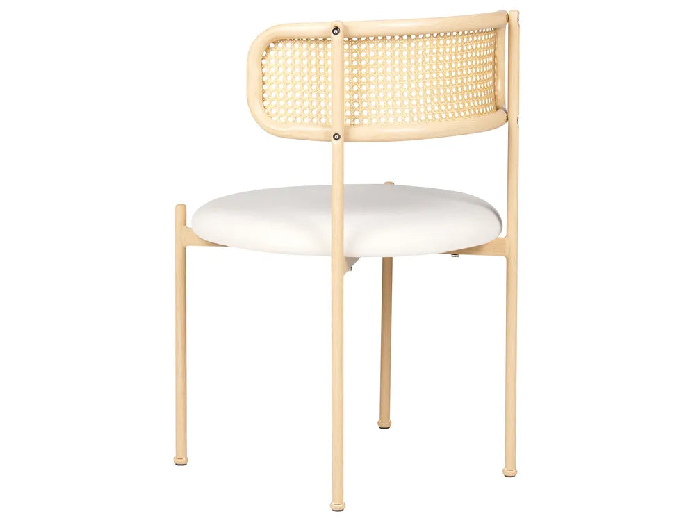 Set of 2 Dining Chairs Metal Light Beige Mikkel