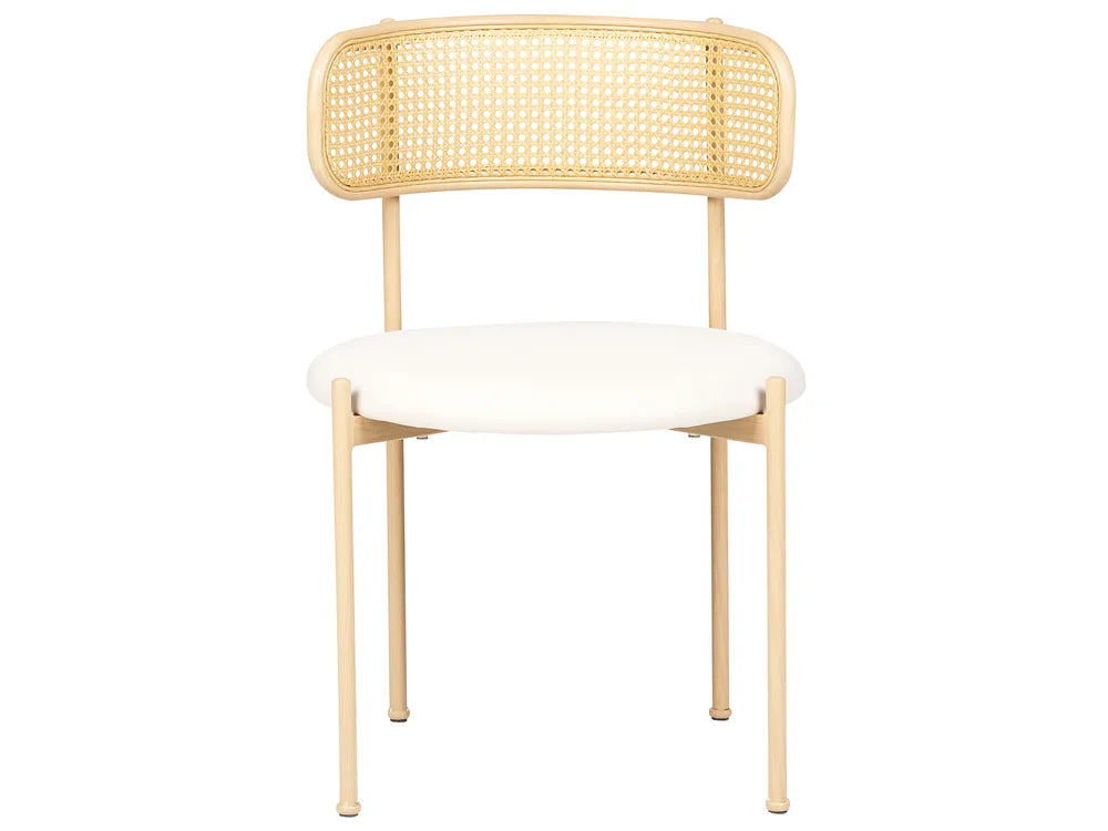 Set of 2 Dining Chairs Metal Light Beige Mikkel