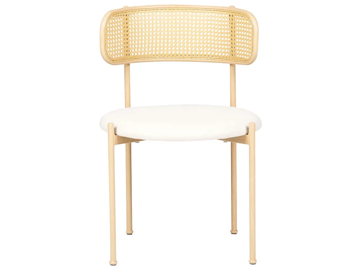 Set of 2 Dining Chairs Metal Light Beige Mikkel