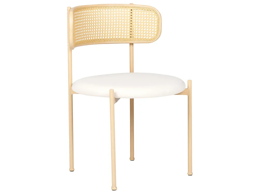 Set of 2 Dining Chairs Metal Light Beige Mikkel