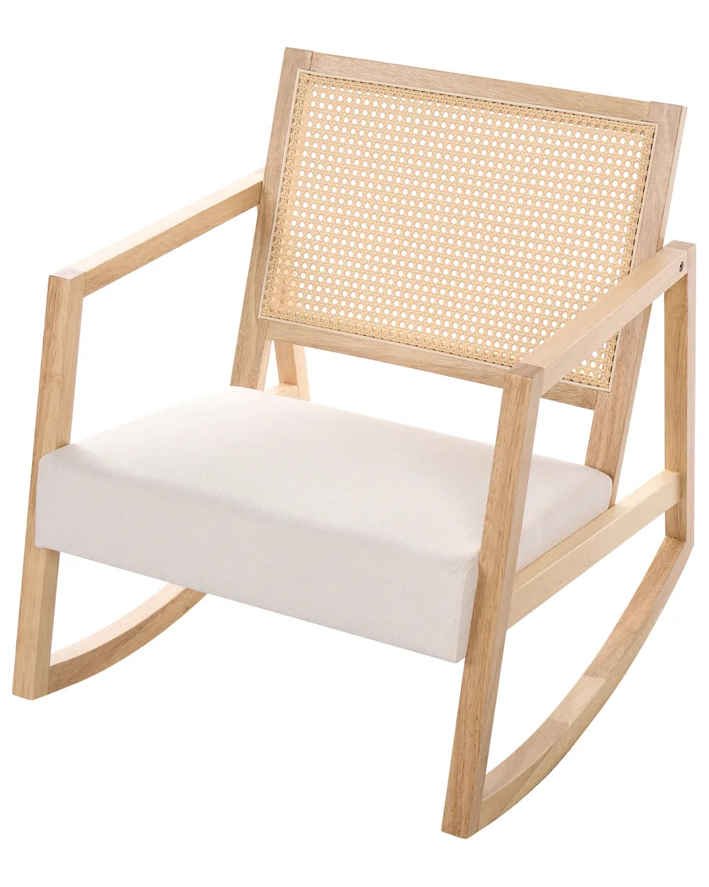 Rocking Chair Wood Light Brown/ Light Beige Leyla