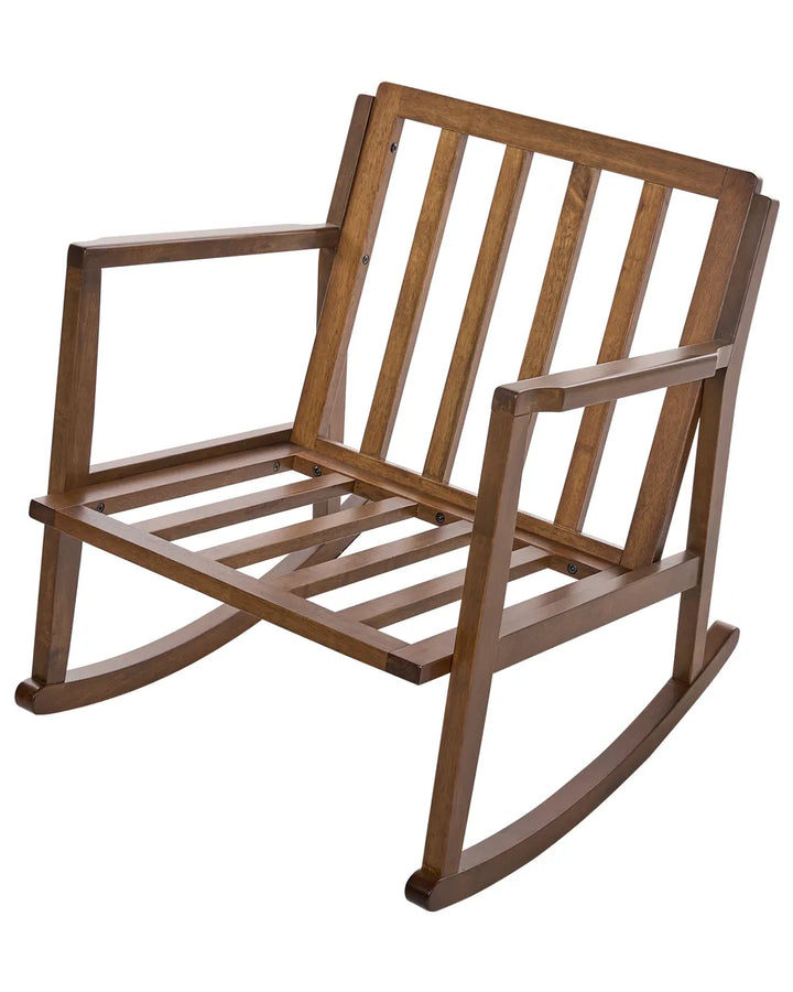 Rocking Chair Wood Brown/ Light Beige Corvin