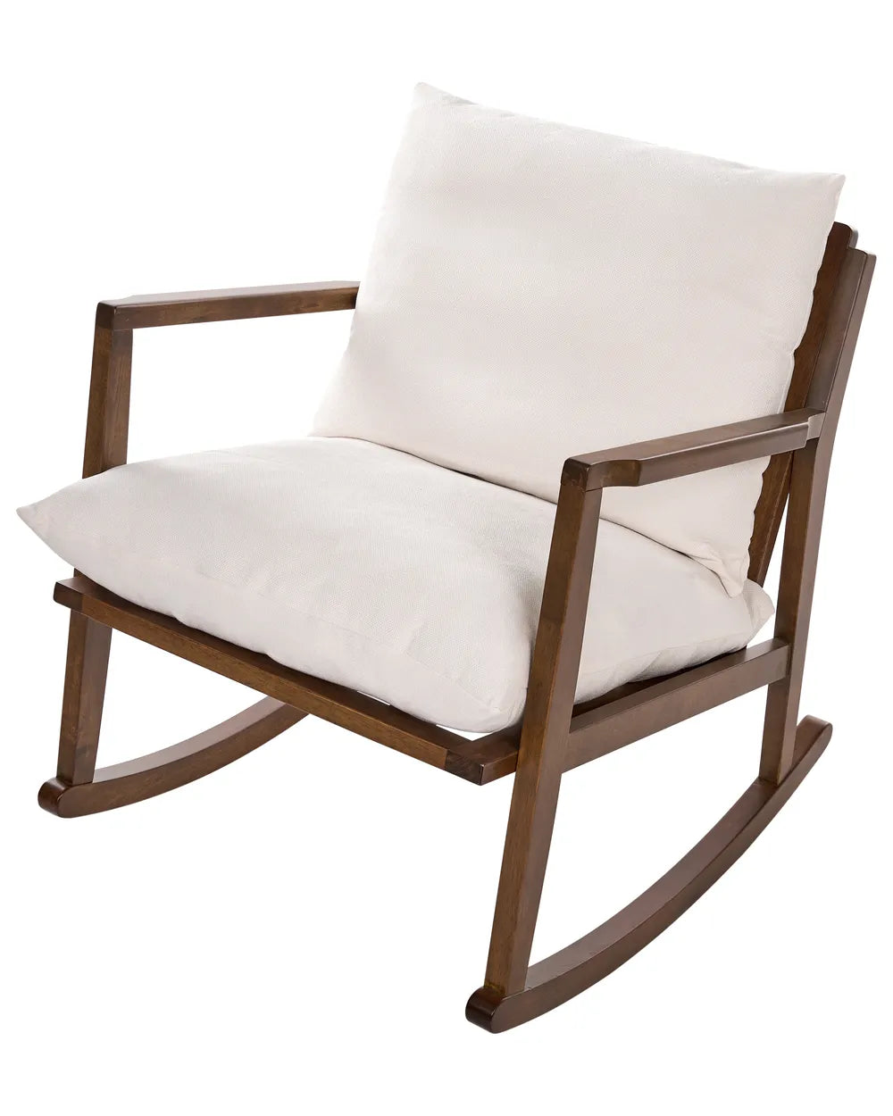 Rocking Chair Wood Brown/ Light Beige Corvin