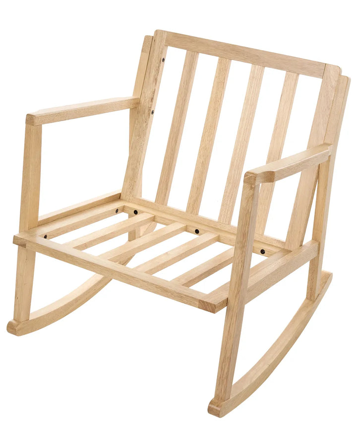 Rocking Chair Wood Light Brown/ Light Beige Corvin
