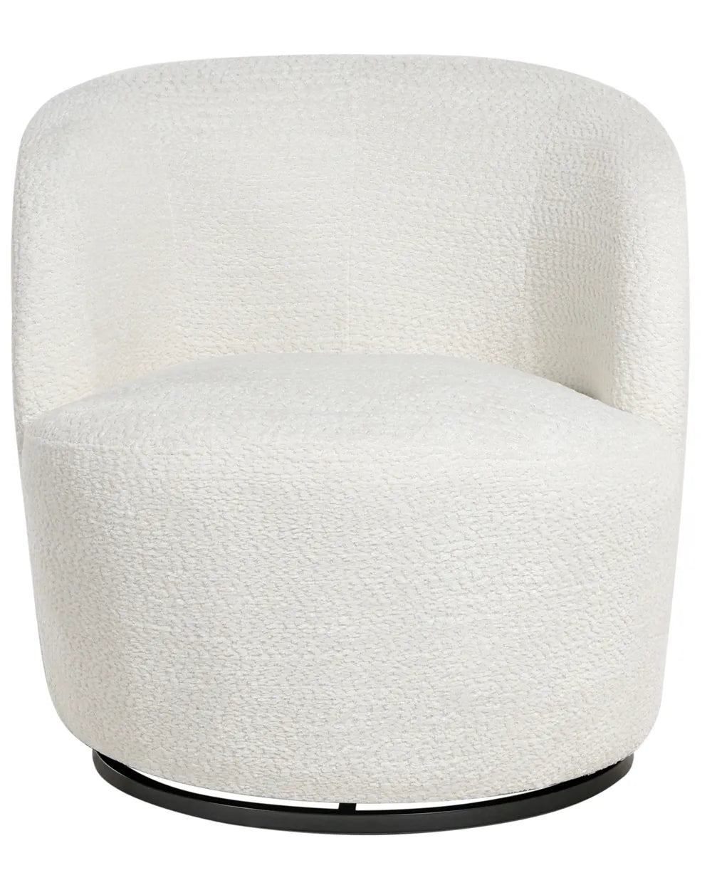 White textured swivel chair on a white background