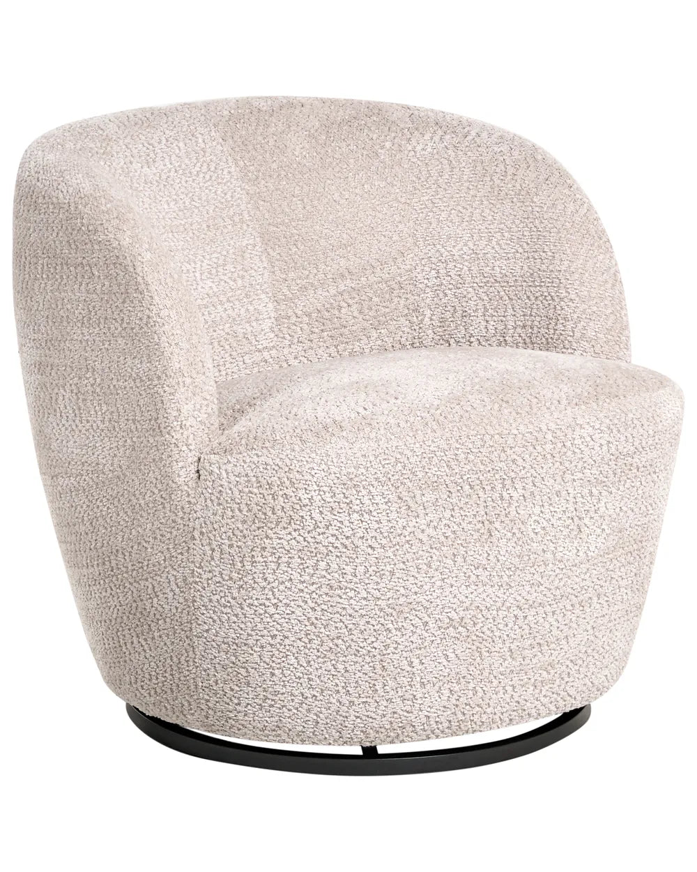 White textured swivel chair on a white background