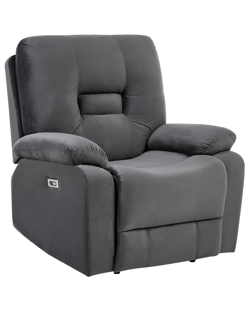Electric Recliner Chair Velvet Dark Grey Caynemore