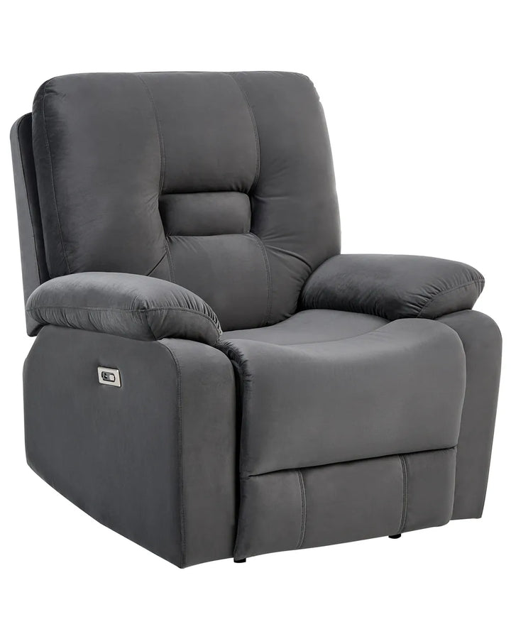 Electric Recliner Chair Velvet Dark Grey Caynemore