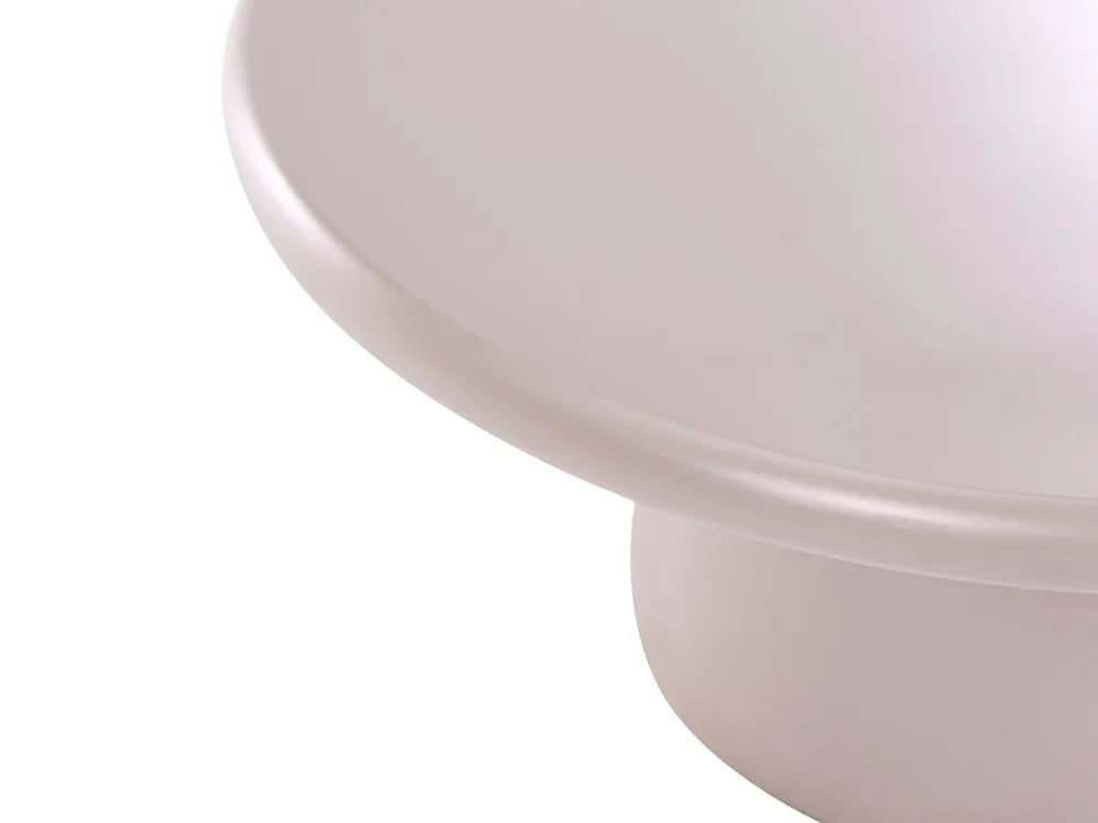 A close-up of a white ceramic or porcelain bowl with a smooth, matte finish on a solid white background.