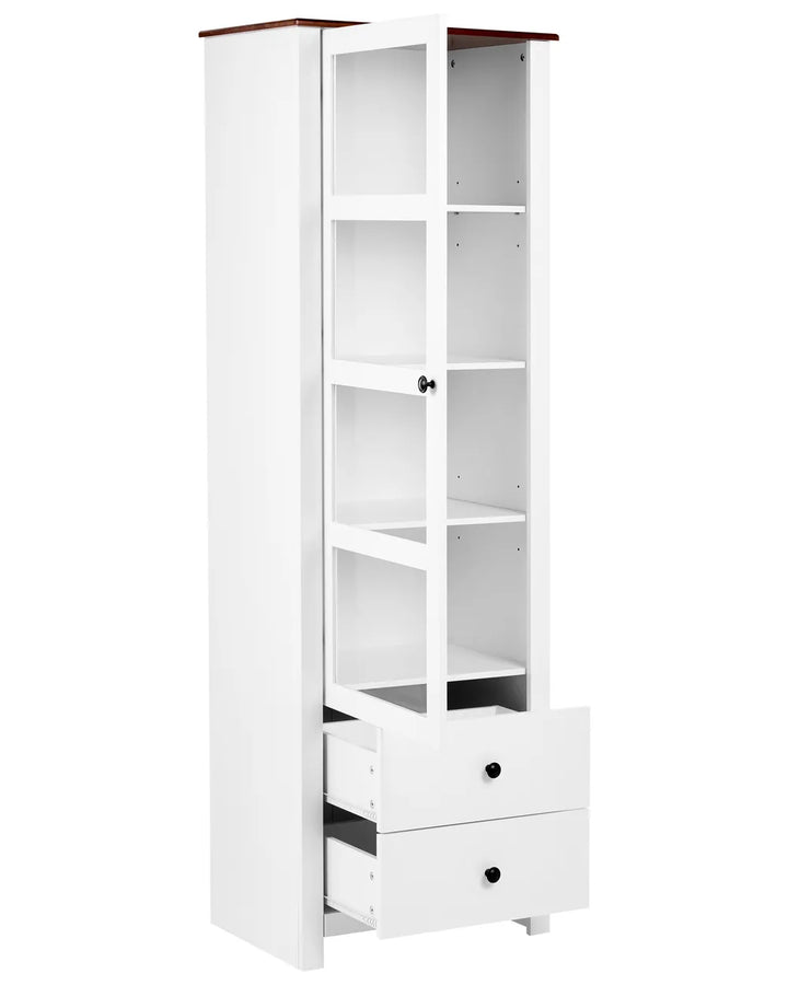 Glass Display Cabinet 60 cm White Nakash
