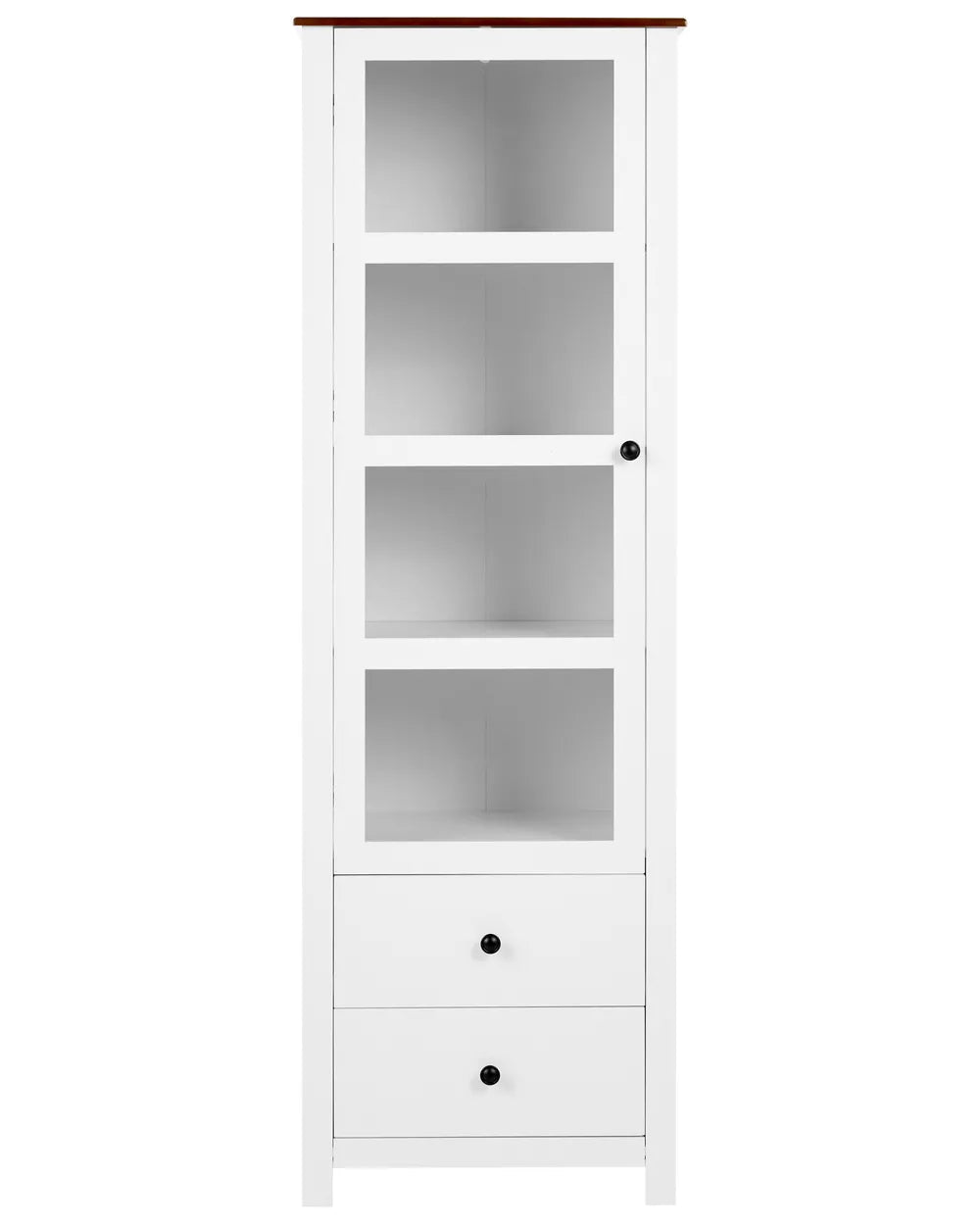 Glass Display Cabinet 60 cm White Nakash