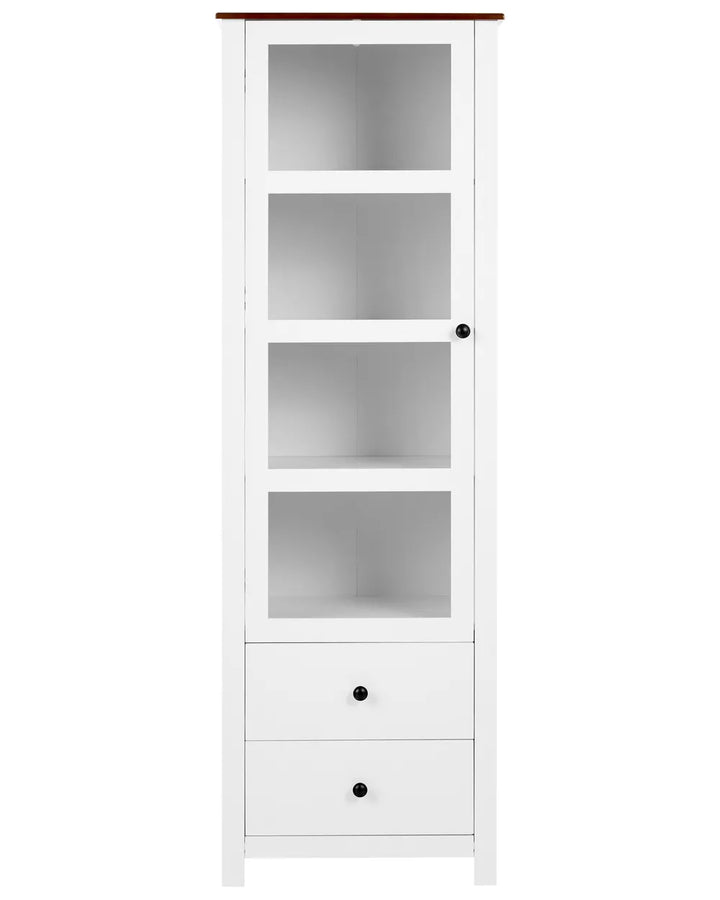 Glass Display Cabinet 60 cm White Nakash