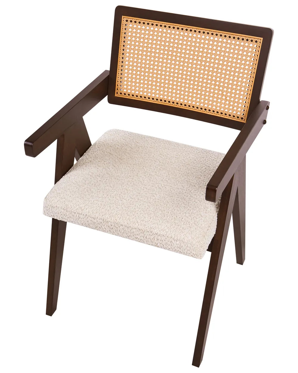 Set of 2 Dining Chairs Wood Dark Brown/ Light Beige Novak