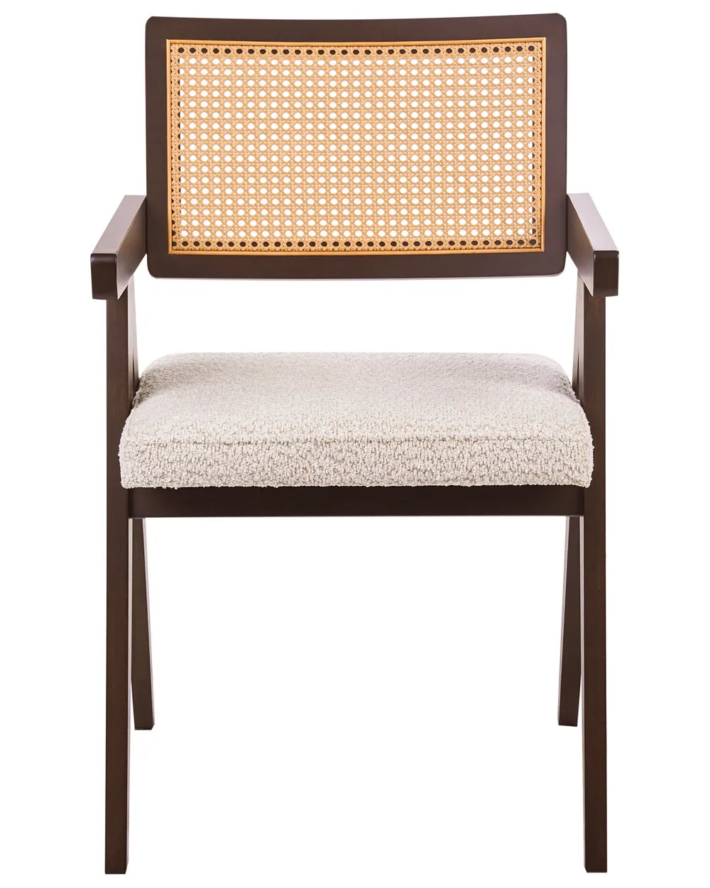 Set of 2 Dining Chairs Wood Dark Brown/ Light Beige Novak