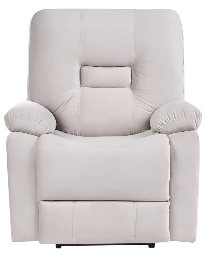 Electric Recliner Chair with Footrest Velvet Light Beige Caynemore
