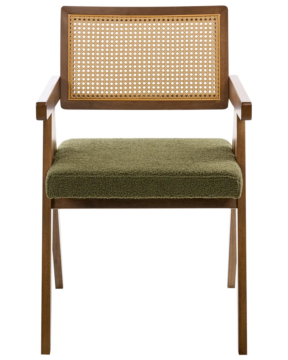 Set of 2 Dining Chairs Wood Brown/ Green Novak
