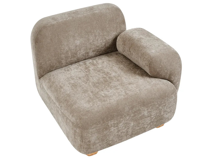 Modular Sofa 3 Seater with Ottoman Fabric Beige Eyler