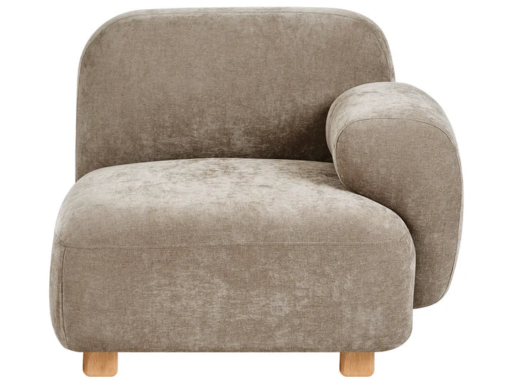 Modular Sofa 3 Seater with Ottoman Fabric Beige Eyler