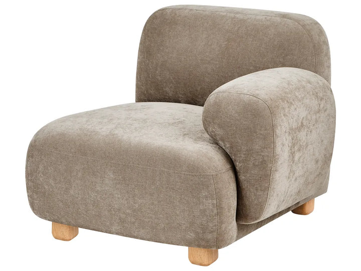 Modular Sofa 3 Seater with Ottoman Fabric Beige Eyler