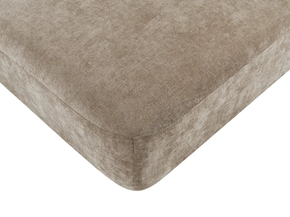 Modular Sofa 3 Seater with Ottoman Fabric Beige Eyler