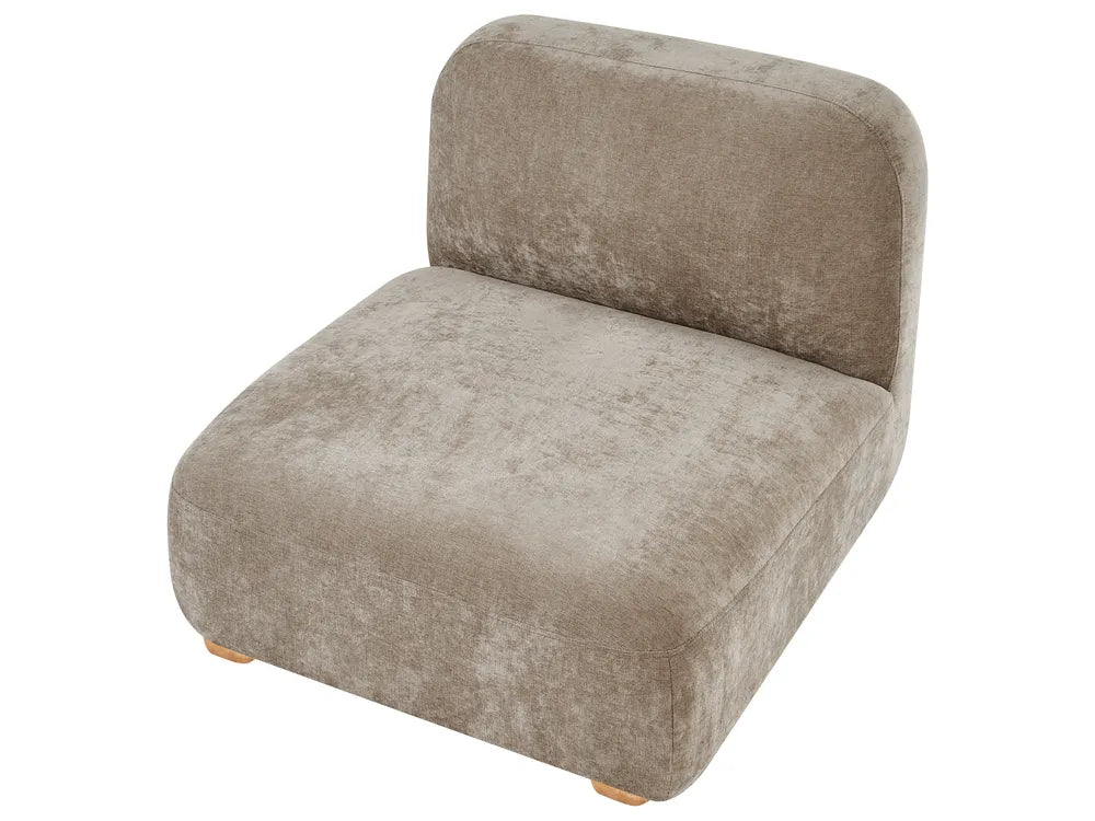 Modular Sofa 3 Seater with Ottoman Fabric Beige Eyler