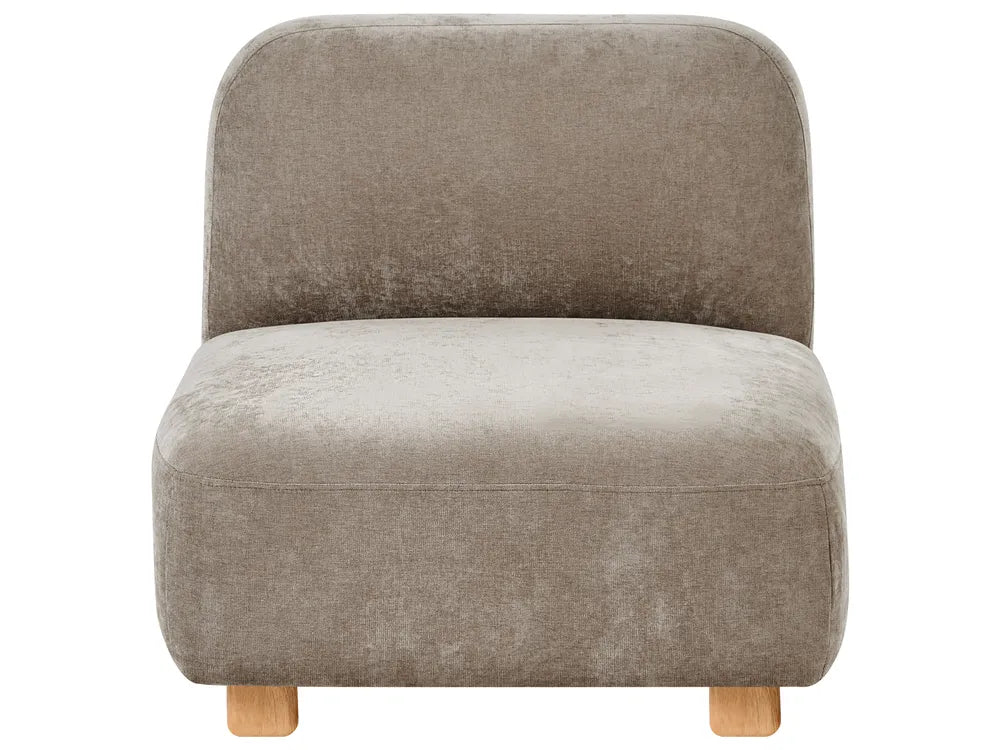 Modular Sofa 3 Seater with Ottoman Fabric Beige Eyler