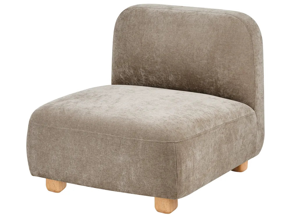 Modular Sofa 3 Seater with Ottoman Fabric Beige Eyler
