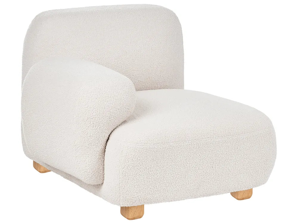 Modular Sofa 3 Seater with Ottoman Boucle Off-White Eyler