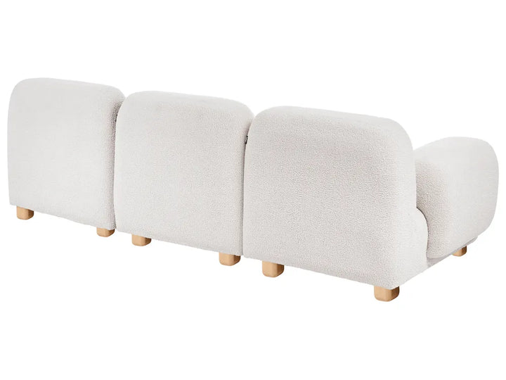 Modular Sofa 3 Seater with Ottoman Boucle Off-White Eyler