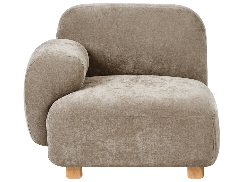 Modular Sofa 2 Seater with Ottoman Fabric Beige Eyler