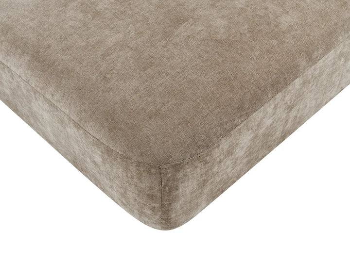 Modular Sofa 2 Seater with Ottoman Fabric Beige Eyler