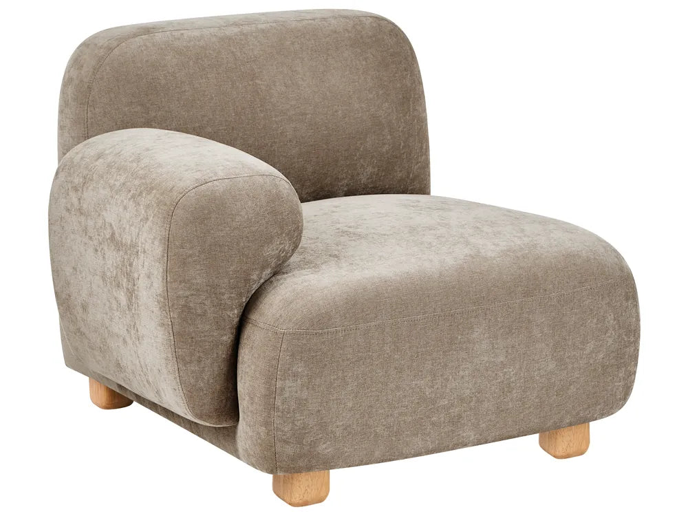 Modular Sofa 2 Seater with Ottoman Fabric Beige Eyler