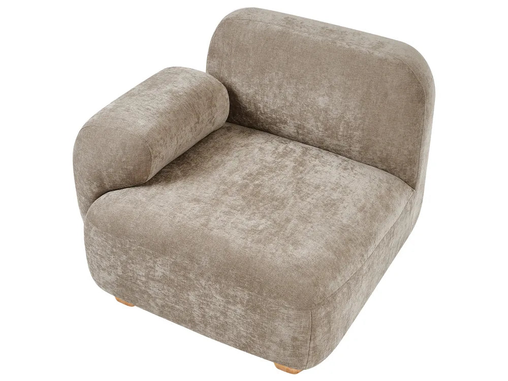 Modular Sofa 2 Seater with Ottoman Fabric Beige Eyler