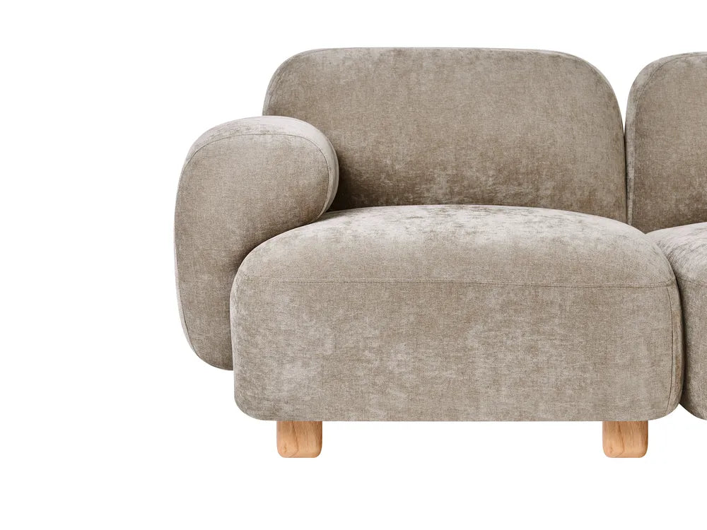 Modular Sofa 3 Seater Fabric Beige Eyler