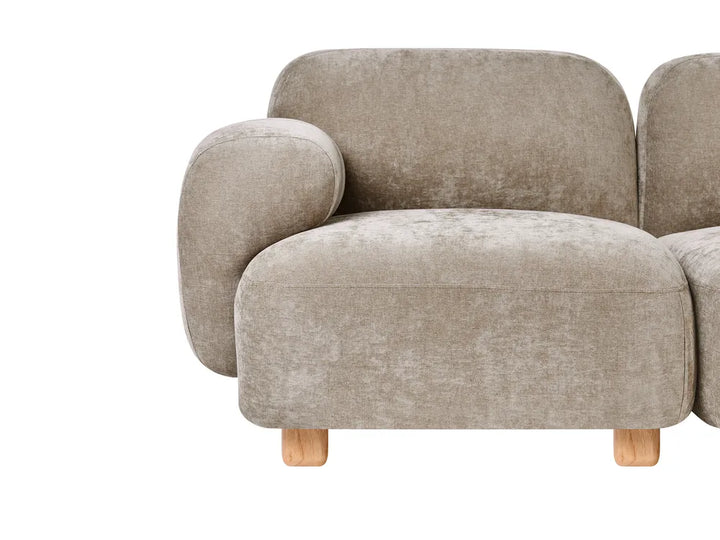 Modular Sofa 3 Seater Fabric Beige Eyler