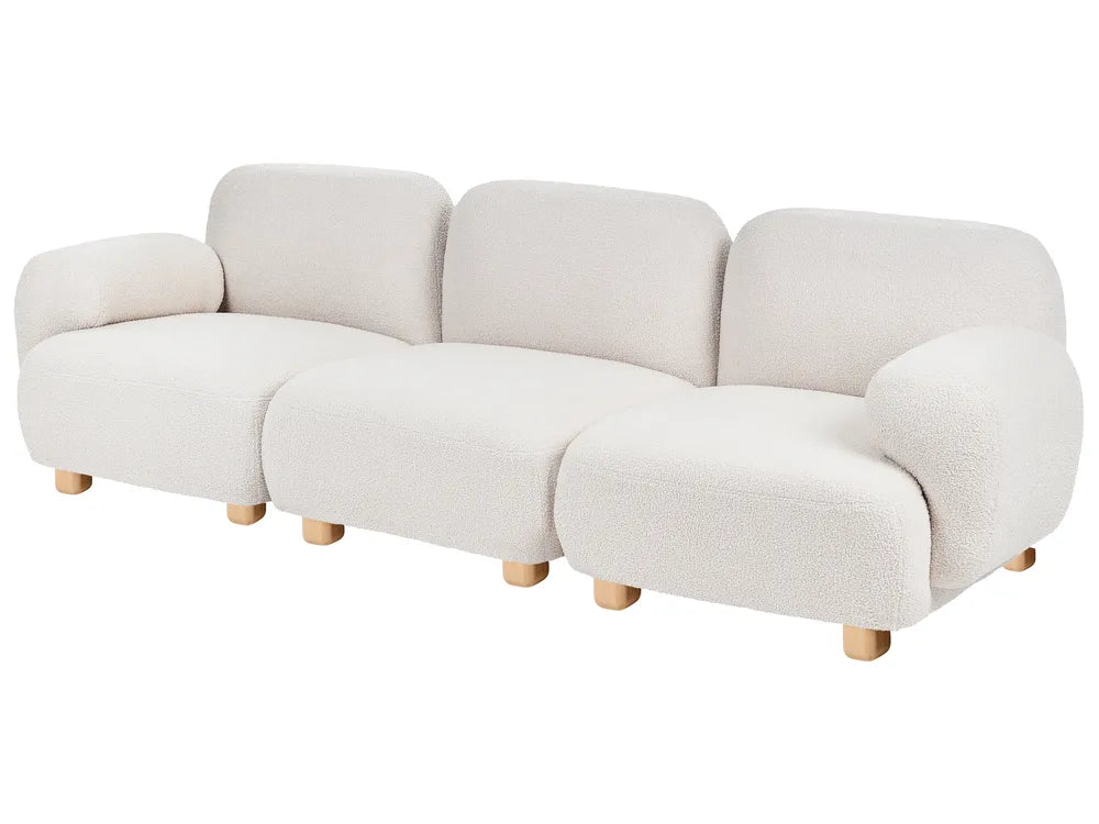 Three-seater off-white modular sofa