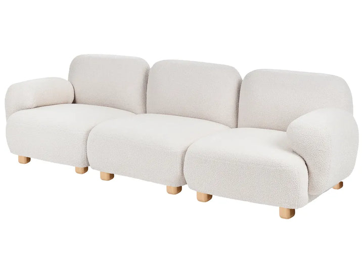 Three-seater off-white modular sofa