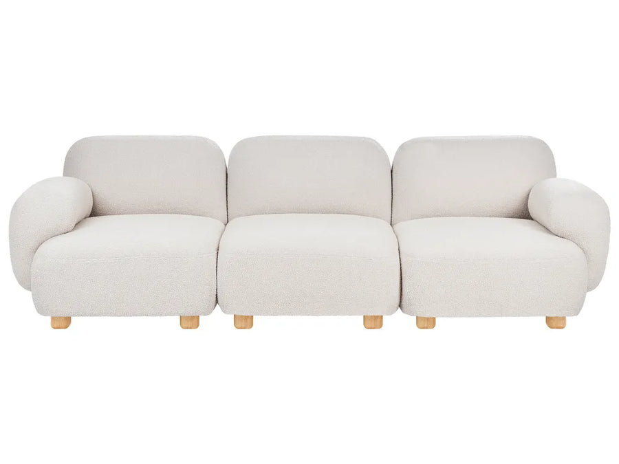 Off-white 3-seater boucle modular sofa