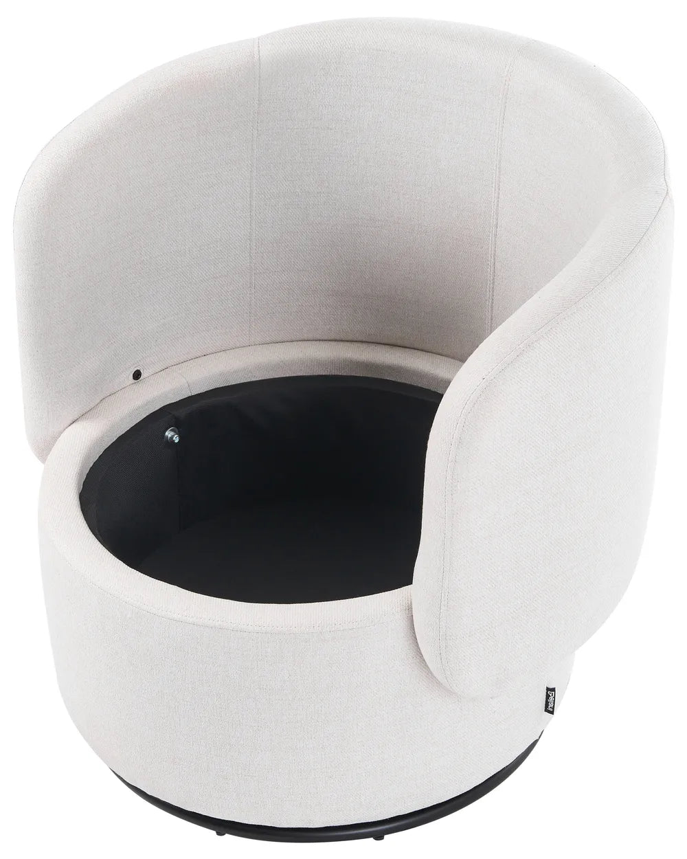 Swivel Armchair with Storage Fabric Off-White Deanna