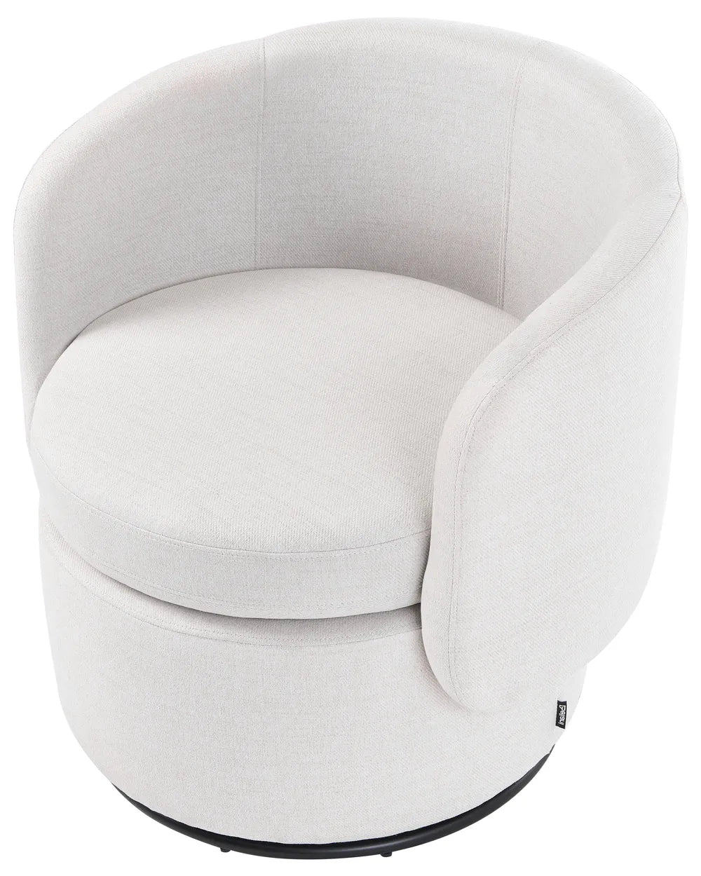 Swivel Armchair with Storage Fabric Off-White Deanna