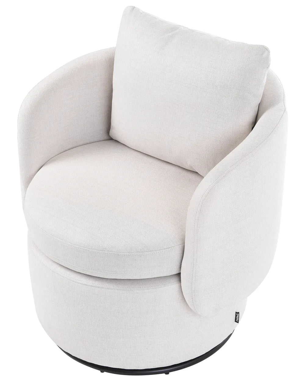 Swivel Armchair with Storage Fabric Off-White Deanna