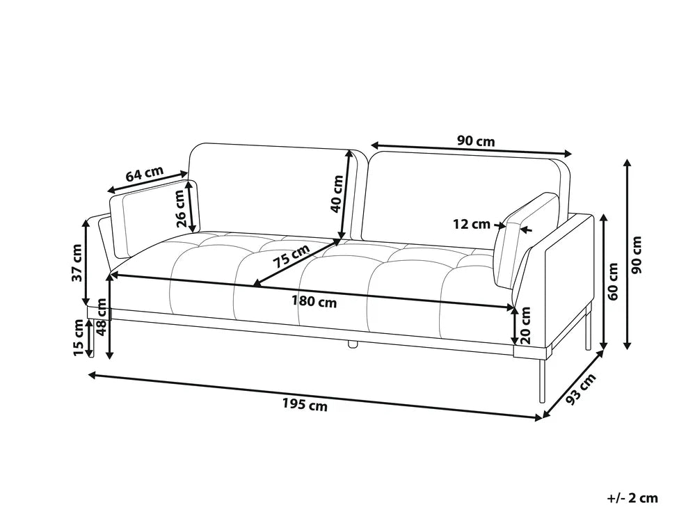 Sofa 3 Seater Fabric Off-White Amiir