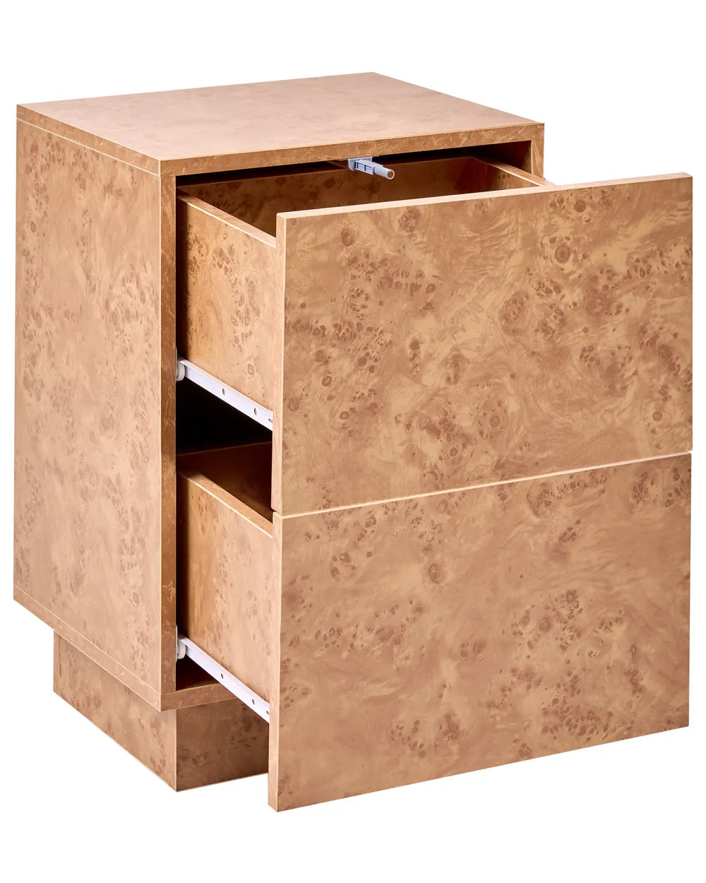 2 Drawer Bedside Table Burl Effect Toriane