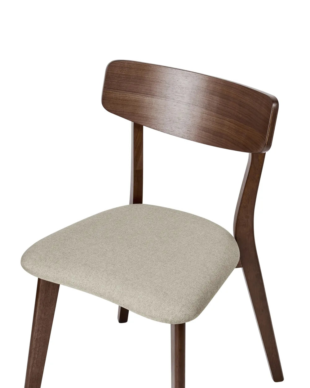 Set of 2 Dining Chairs Wood Brown/ Beige Rishabha