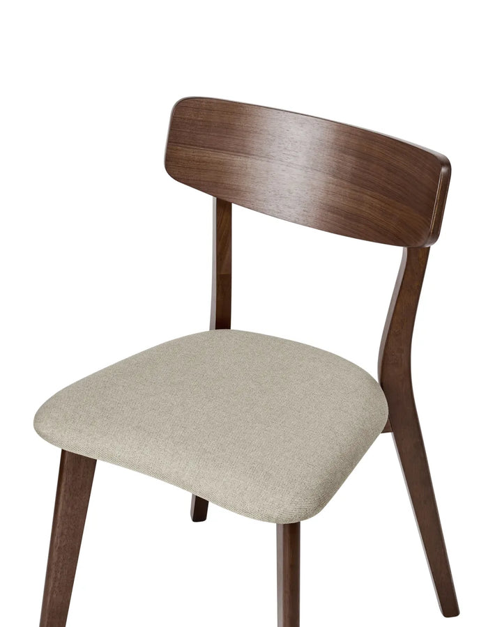 Set of 2 Dining Chairs Wood Brown/ Beige Rishabha