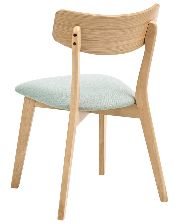 Set of 2 Dining Chairs Wood Light Brown/ Mint Rishabha