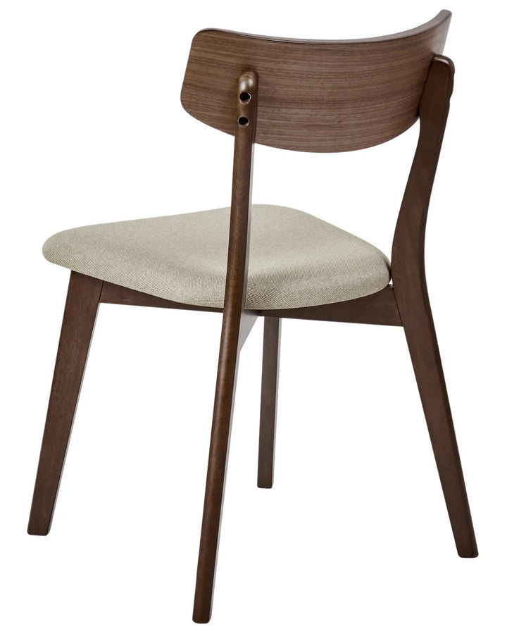 Set of 2 Dining Chairs Wood Brown/ Beige Rishabha