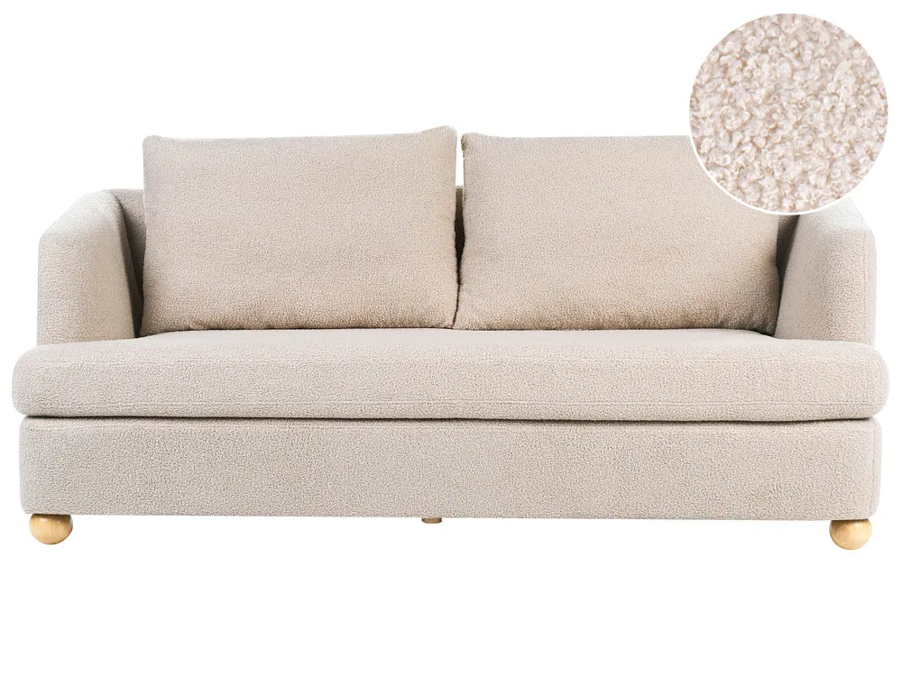 Sofa 3 Seater Boucle Beige Merrylite