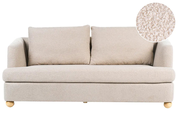 Sofa 3 Seater Boucle Beige Merrylite