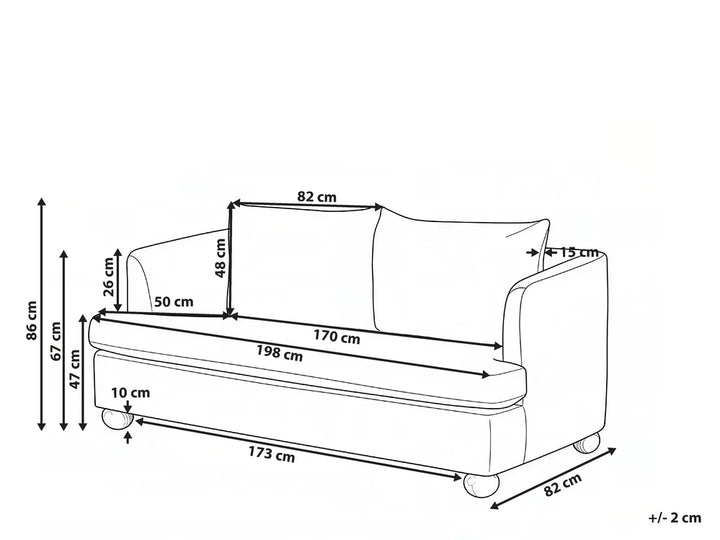 Sofa 3 Seater Chenille Brown Merrylite